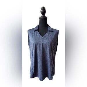 Lady Hagen Navy Sleeveless Blouse